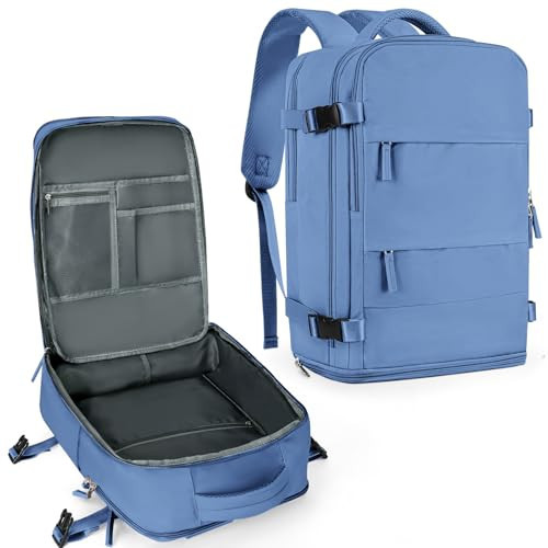 coowoz Travel Backpack for Women Men,Carry On Backpack,Hiking Backpacks Outdoor Sports Rucksack Casual Daypack Travel Essentials Sky Blue | Amazon (US)