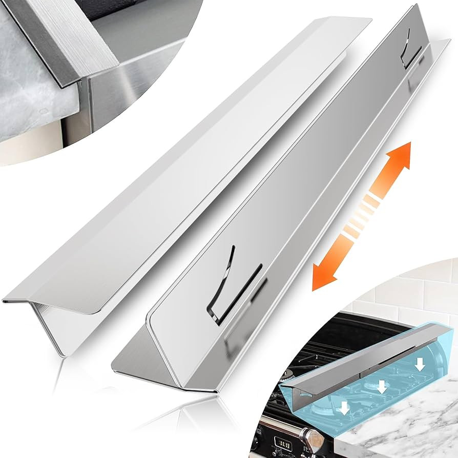 2PCS Kitchen Stove Counter Gap Covers, Stainless Steel Gap Cover, Cooktop Trim Kit, Stove Gap Gua... | Amazon (US)