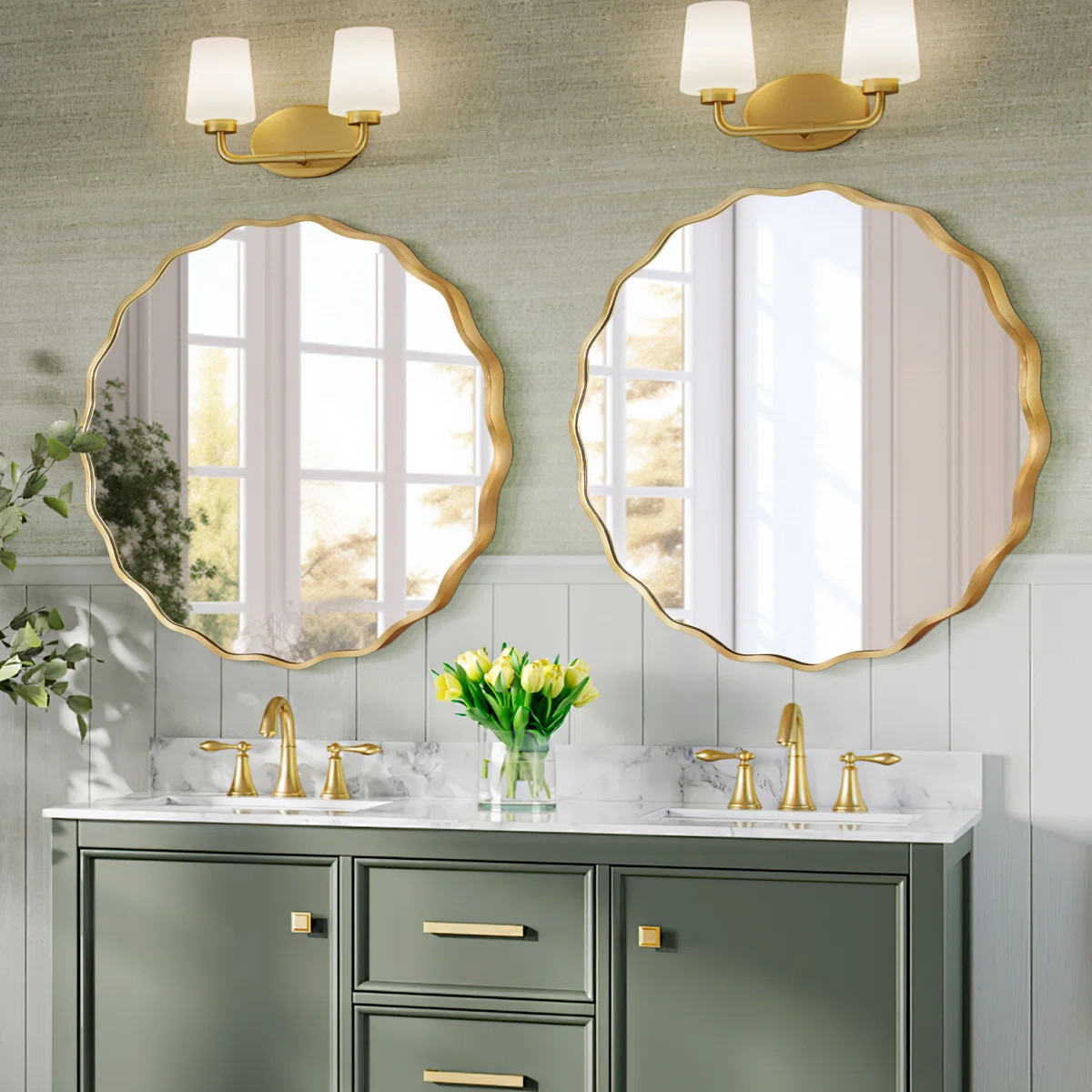 Scalloped Round Metal Wall Mirror(Set Of 2) | Wayfair North America