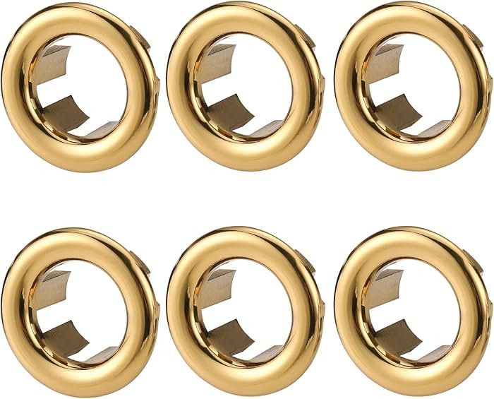 ARCORA 6 Pack Sink Overflow Ring Gold Bathroom Kitchen Sink Basin Trim Overflow Cover Hole Insert... | Amazon (US)
