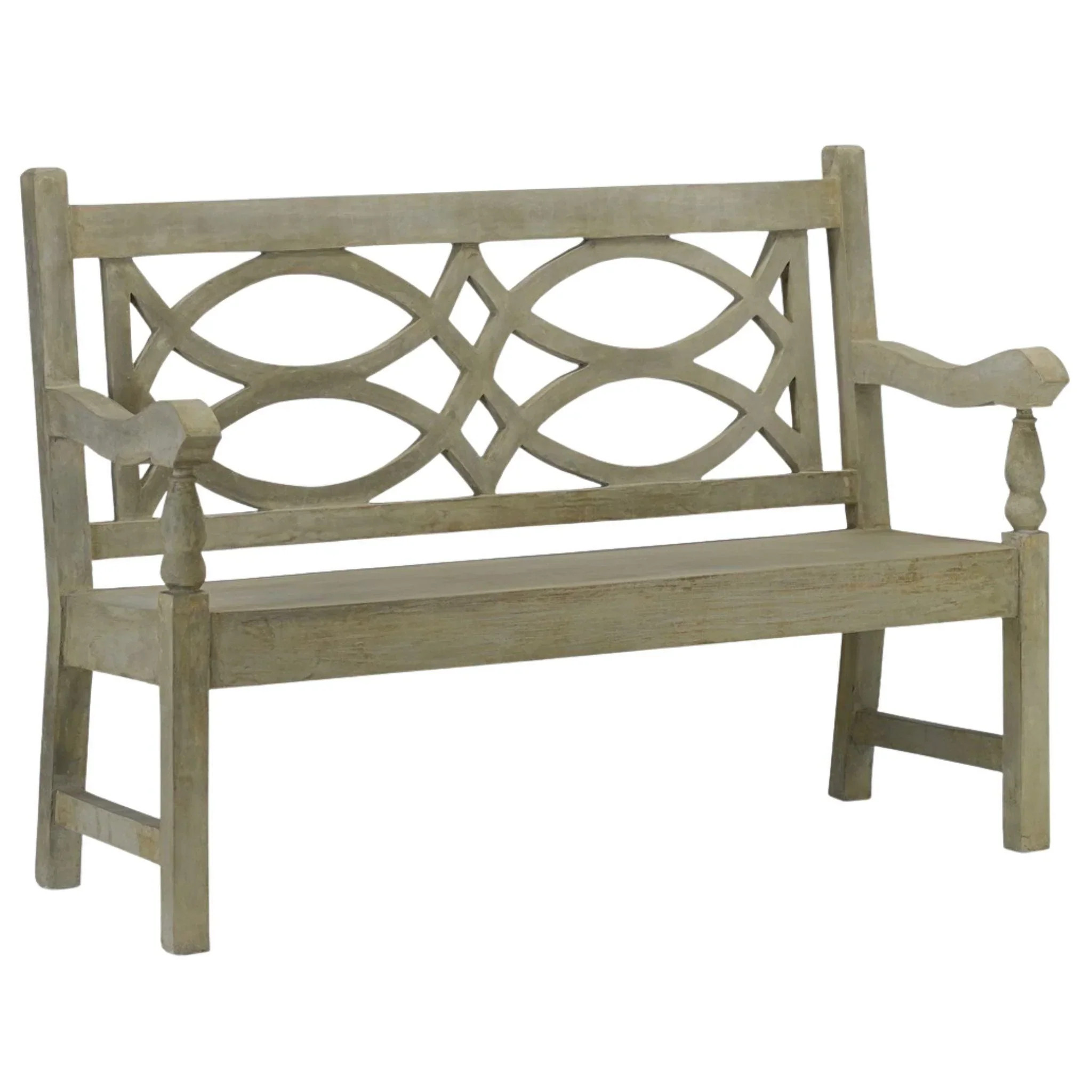 Traditional English Concrete Outdoor Bench | The Well Appointed House, LLC