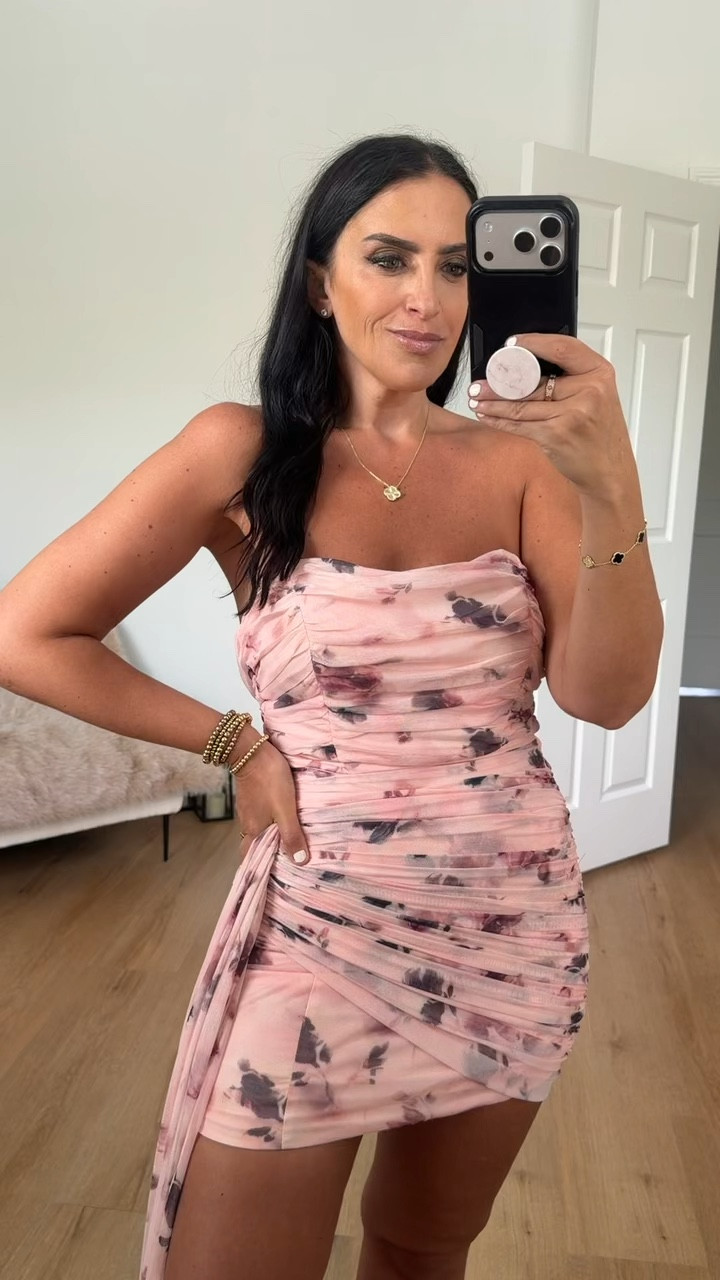 LULUS Kayla Mesh Mini Dress wearing size small 