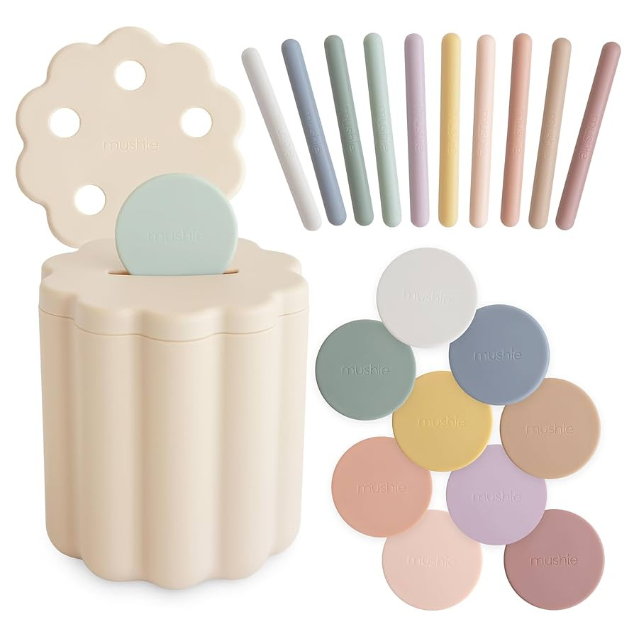 mushie Coin & Tube Sorting Set | 23 Pieces | 10 Months+ | Amazon (US)