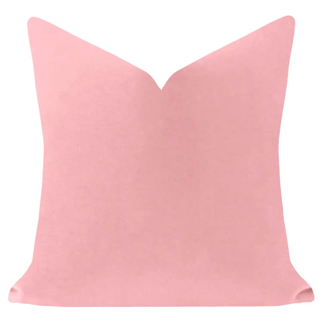 Blush Pink 22x22 Solid Velvet Pillow | Laura Park Designs