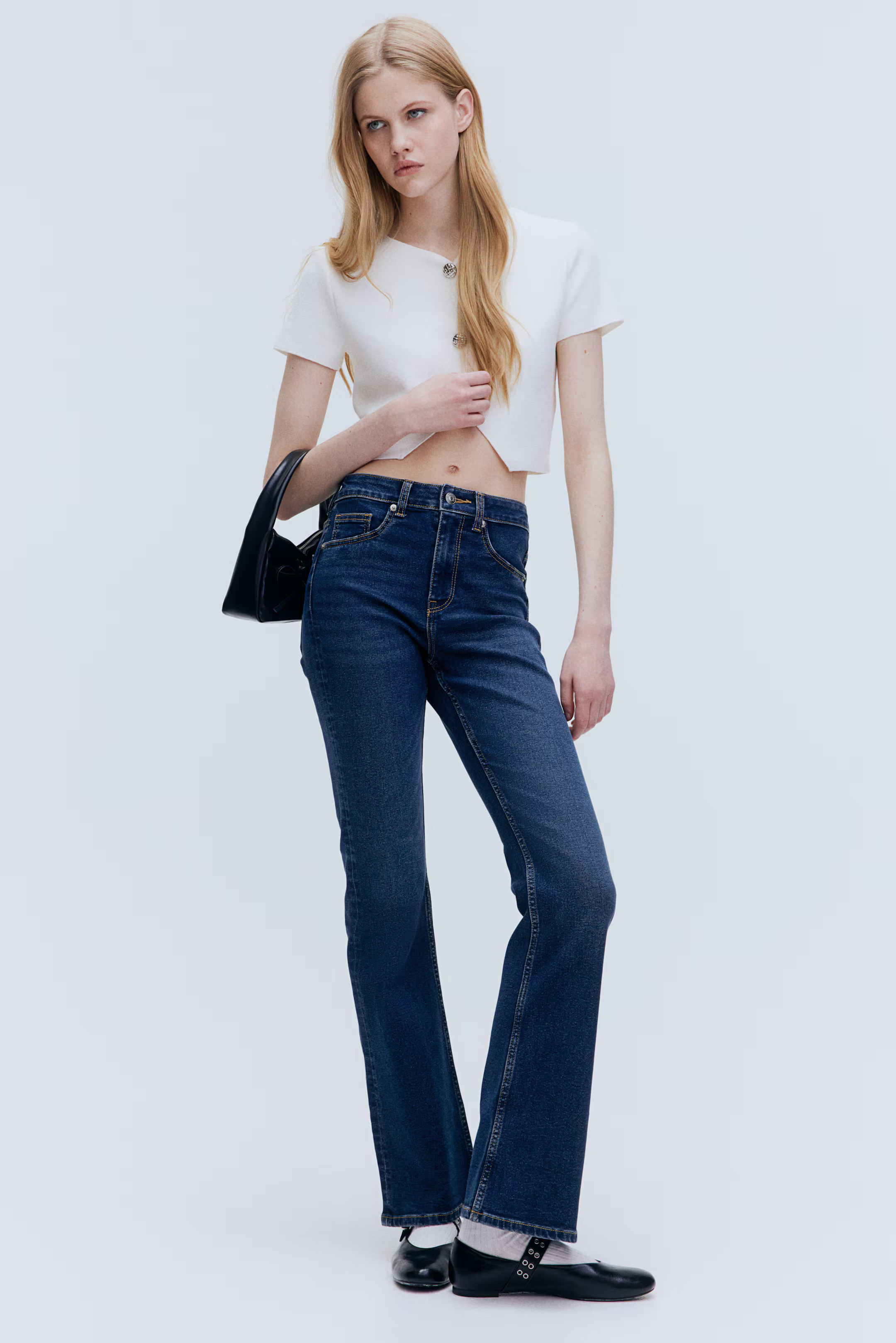 Flared High Jeans - Dark denim blue - Ladies | H&M US | H&M (US + CA)