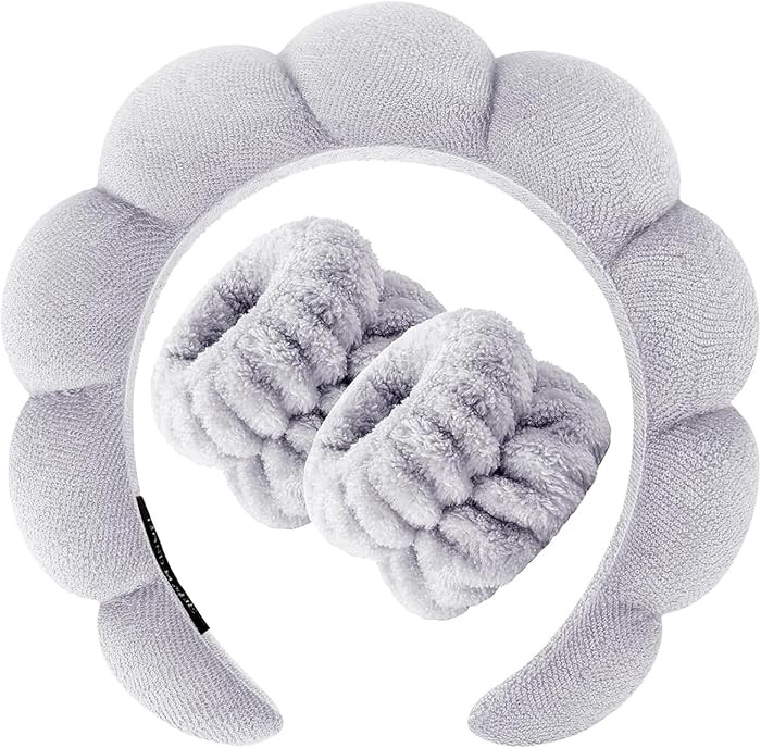 Zkptops Spa Headband for Washing Face Wristband Set Sponge Makeup Skincare Headband Terry Cloth B... | Amazon (US)