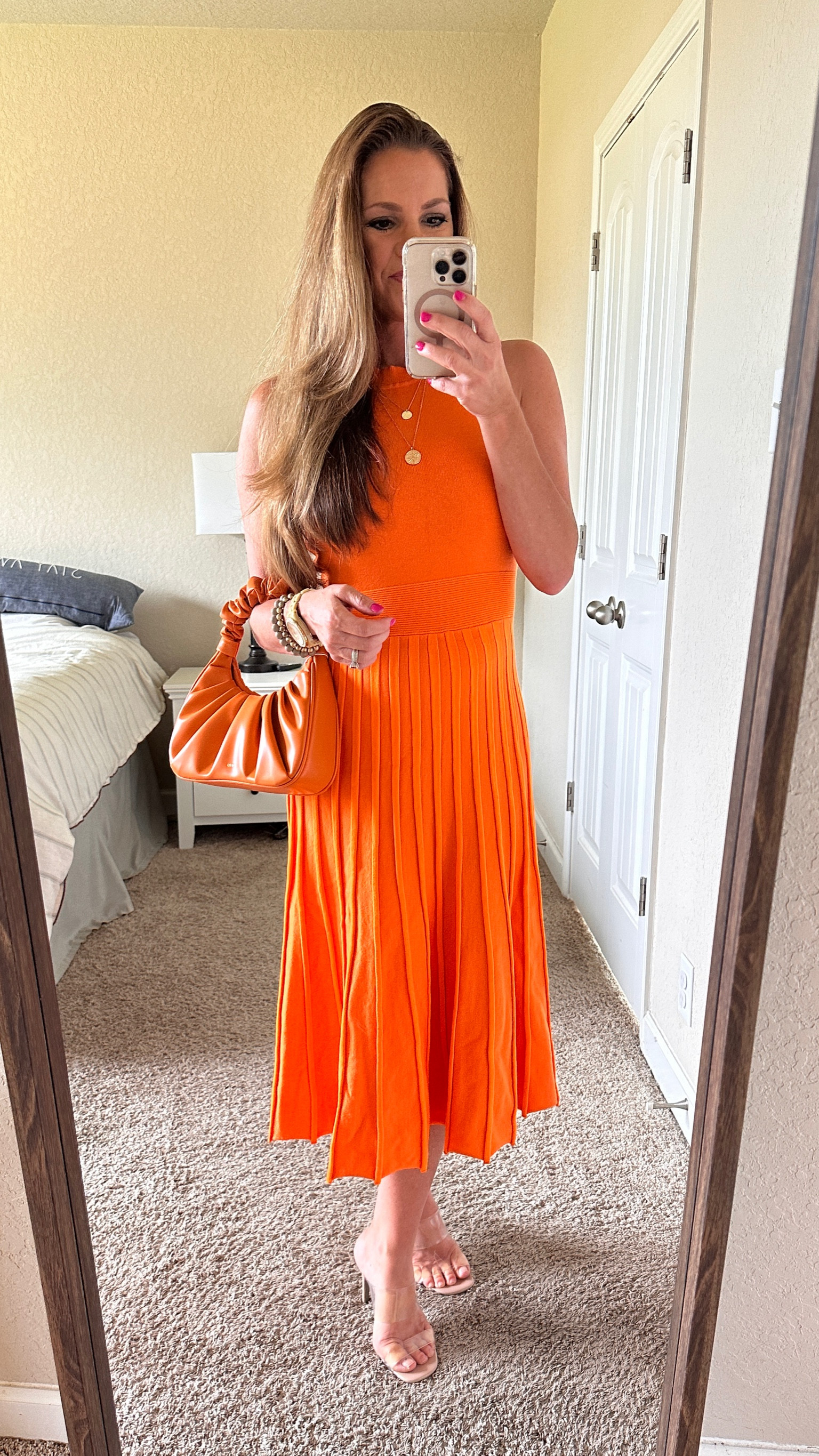 When you need a little Orange flare! Orange dresses seem to brighten up an day! 
This affordable one piece dress with a plaid skirt is so comfortable, classic, and stylish look. Wearing size small and with spanks for my tum-tum😉

#LTKFind #LTKstyletip #LTKwedding