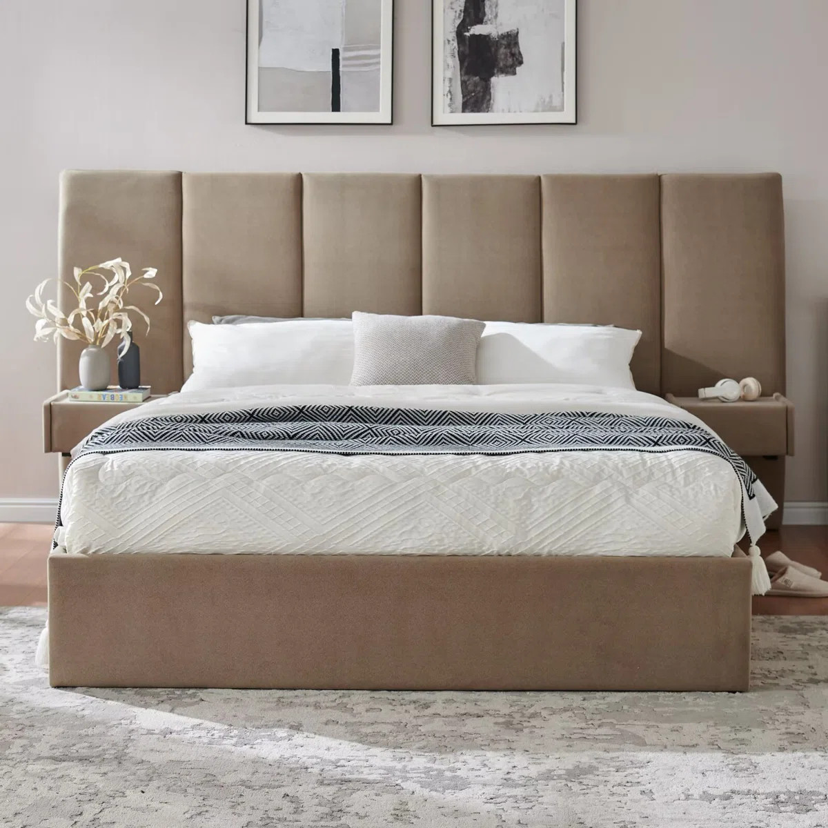 Iokaste Upholstered Lift Storage Bed Frame with Hotel-Style Headboard, Queen Size & King Size Bed... | Wayfair North America
