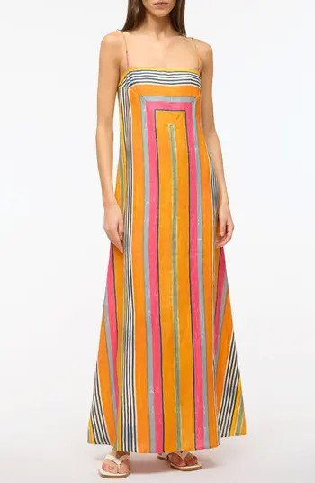 STAUD Laura Stripe Linen Sundress | Nordstrom | Nordstrom