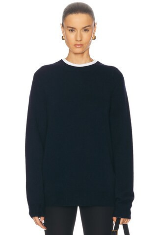 Guest In Residence All Day Crew Sweater in Navy | FWRD 