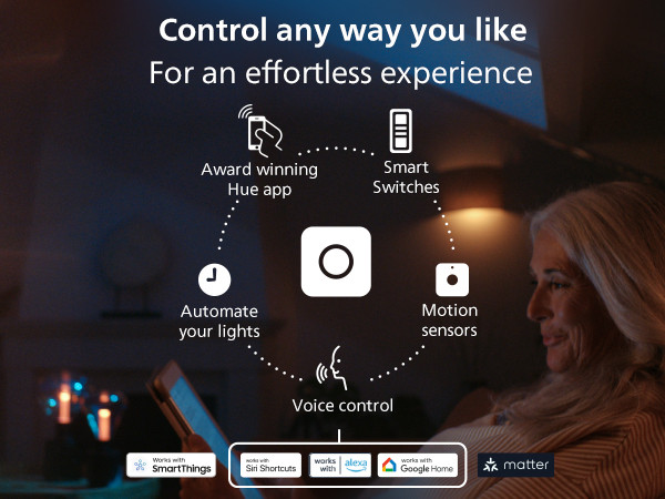 Philips Hue Smart 60W A19 LED Bulb - White and Color Ambiance Color-Changing Light - 2 Pack - 800... | Amazon (US)