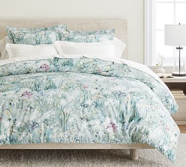 Giverny Fleur Organic Percale Duvet Cover | Pottery Barn (US)