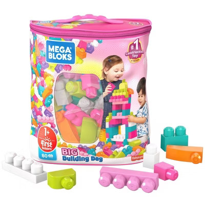 Mega Bloks First Builders Big Building Bag Construction Set - Pink | Target
