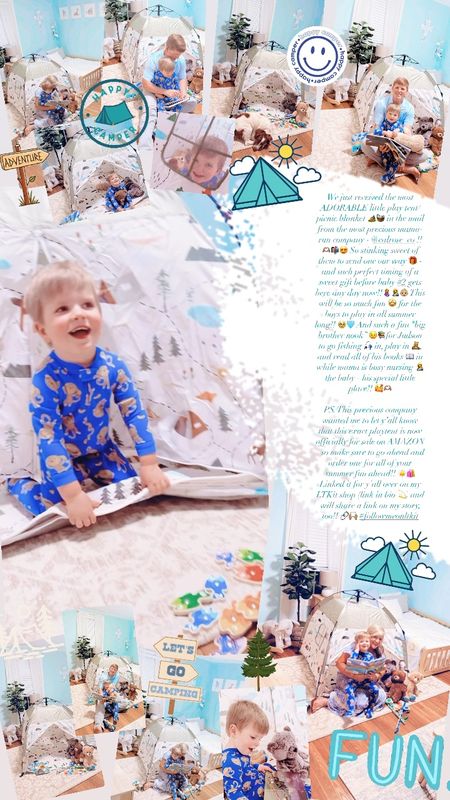 We just received the most ADORABLE little play tent/picnic blanket 🏕️🧺 in the mail from the most precious mama-run company - @calrose_co !! 🫶🏽📬😍 So stinking sweet of them to send one our way 🎁 - and such perfect timing of a sweet gift before baby #2 gets here any day now!!🤰🤱👶🏼 This will be so much fun 🤩 for the boys to play in all summer long!! 🥹🩵 And such a fun “big brother nook” 😉📚for Judson to go fishing 🎣 in, play in 🧸, and read all of his books 📖 in while mama is busy nursing 🤱 the baby - his special little place!! 🥰🫶🏽

PS. This precious company wanted me to let y’all know that this exact playtent is now officially for sale on AMAZON - so make sure to go ahead and order one for all of your summer fun ahead!! ☀️🛍️ Linked it for y’all over on my LTKit shop (link in bio 💫) and will share a link on my story, too!! 🔗🙌🏽 #followmeonltkit

#LTKHome #LTKKids #LTKFamily