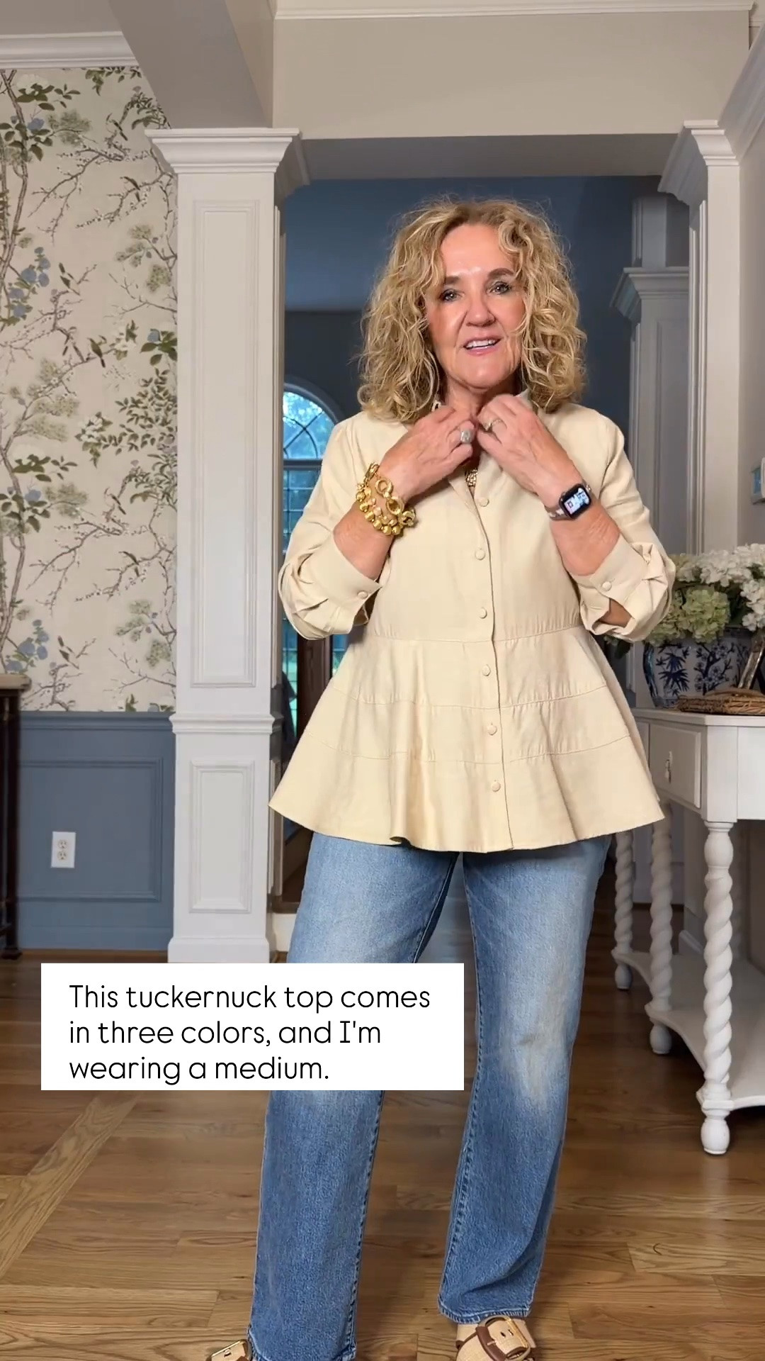 This Tuckernuck top is one of those pieces I was so happy to rediscover in my closet! It styles effortlessly with jeans, shorts, or white denim, and the relaxed peplum silhouette is comfortable and flattering. It comes in three colors, and I'm wearing a medium. My Mother Hustler Ankle jeans are sized up to a 30 so they fit as a full-length jean.

💡 LTK MADE EASY
❤️ Heart = Support my posts!
🔖 Save = Get sale & restock alerts
📋 Lists = Keep favorites organized
📲 Share = Send lists and products to a friend. Hello, Christmas List!
💬 Comment = Ask me anything about what I'm wearing.:-)

#LTKootd #LTKSeasonal #LTKOver40