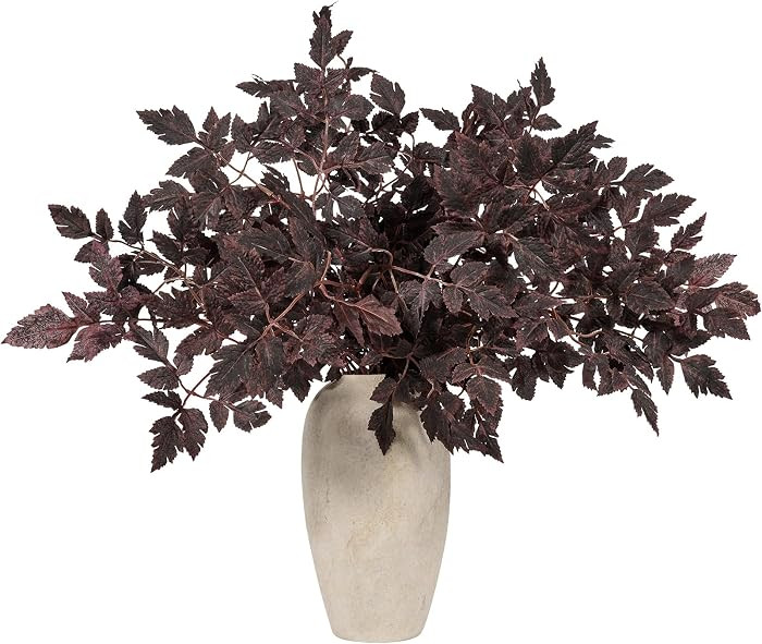 4 Pack 33in Artificial Cimicifuga Plant Leaf Spray,Faux Plum Purple Cimicifuga Leaf Bundles,Fall ... | Amazon (US)