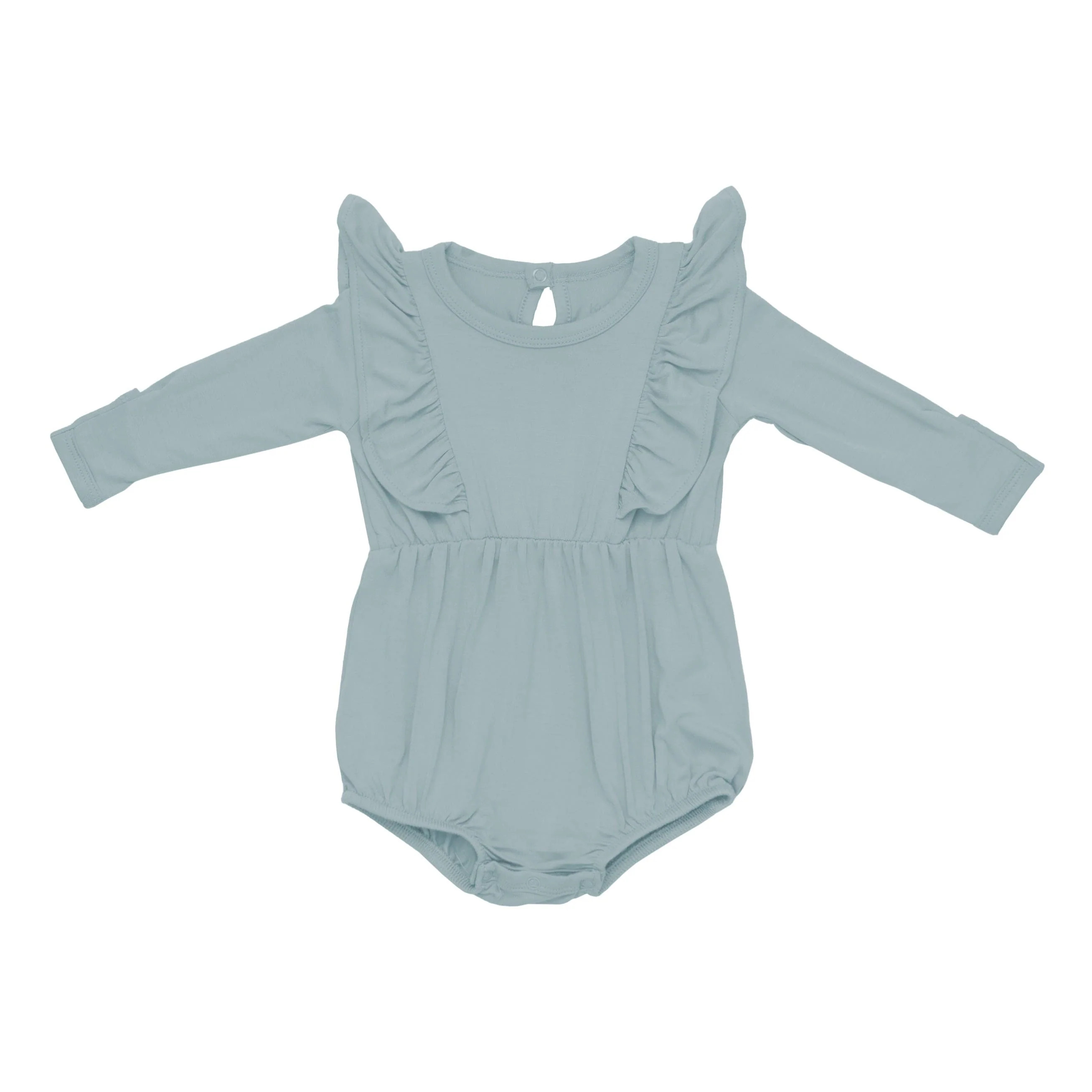 Long Sleeve Bubble Romper in Glacier | Kyte BABY