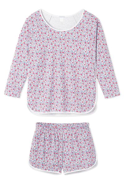 minnow x LAKE Pima Long-Short Set in Americana Floral | LAKE Pajamas