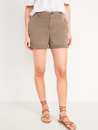 High-Waisted OGC Pull-On Chino Shorts for Women -- 5-inch inseam | Old Navy (US)