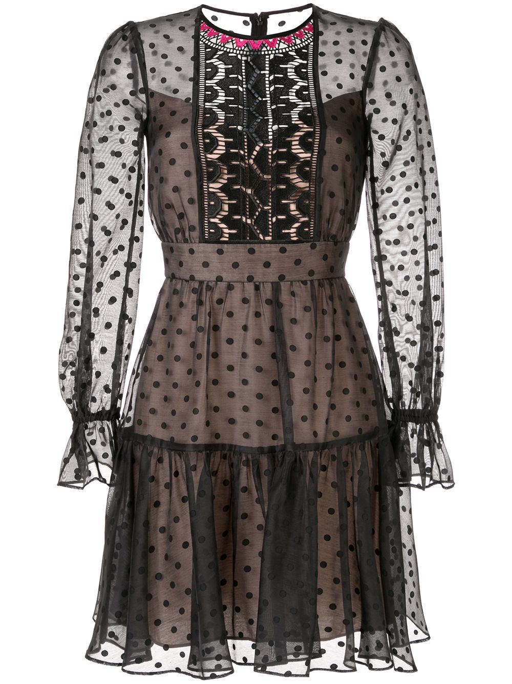 Temperley London polka dot short dress - Black | FarFetch Global