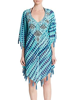 Beaded Tie Dye Caftan Cover-Up | Saks Fifth Avenue OFF 5TH (Pmt risk)