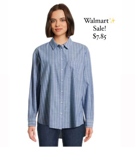 $7.85 Walmart Time and Tru Women's Oversized Button Front Shirt, Sizes XS-XXXL

#LTKWorkwear #LTKOver40 #LTKFindsUnder50