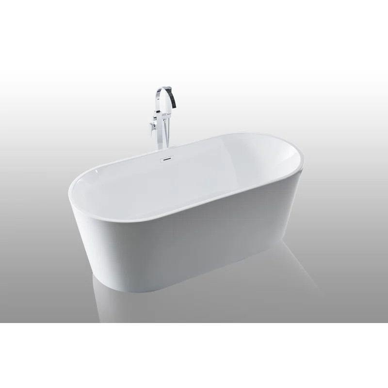 Scarlett 59" x 30" Freestanding Soaking Fiberglass Bathtub | Wayfair North America