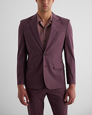 Slim Purple Cotton Stretch Suit Jacket | Express