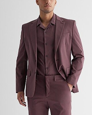 Slim Purple Cotton Stretch Suit Jacket | Express