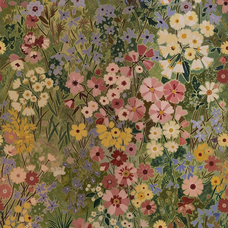 Floral Wallpaper Peel and Stick Boho Wall Paper Removable Waterproof Green Petal Pattern Contact ... | Amazon (US)