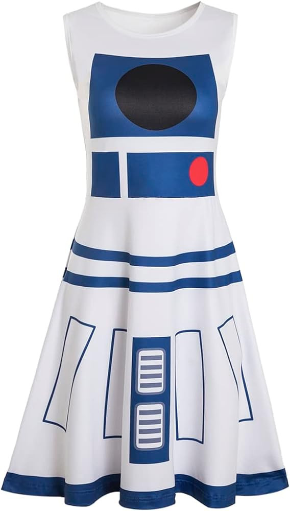 Womens' R2-D2 Droid Racerback R2d2 Costume Halloween Cosplay Dress | Amazon (US)