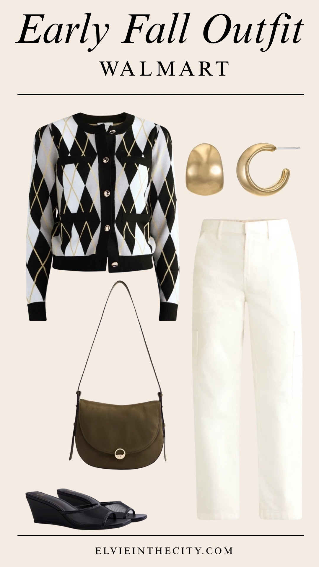 This early fall outfit from Walmart includes an argyle cardigan sweater, white corduroy barrel pants, black wedges, an olive crossbody handbag, and gold-toned earrings.


Walmart finds, fall outfits, over 50 style, midlife fashion, petite fashion,midlife women, affordable fashion, fashion over40

#LTKOver40 #LTKPetite #LTKmomlife