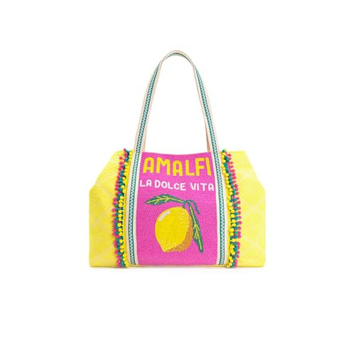 America & Beyond Amalfi Beaded Tote – Size : 24" x 13" x 6"- Coastal-Inspired Hand-Beaded Summer Bag | Amazon (US)