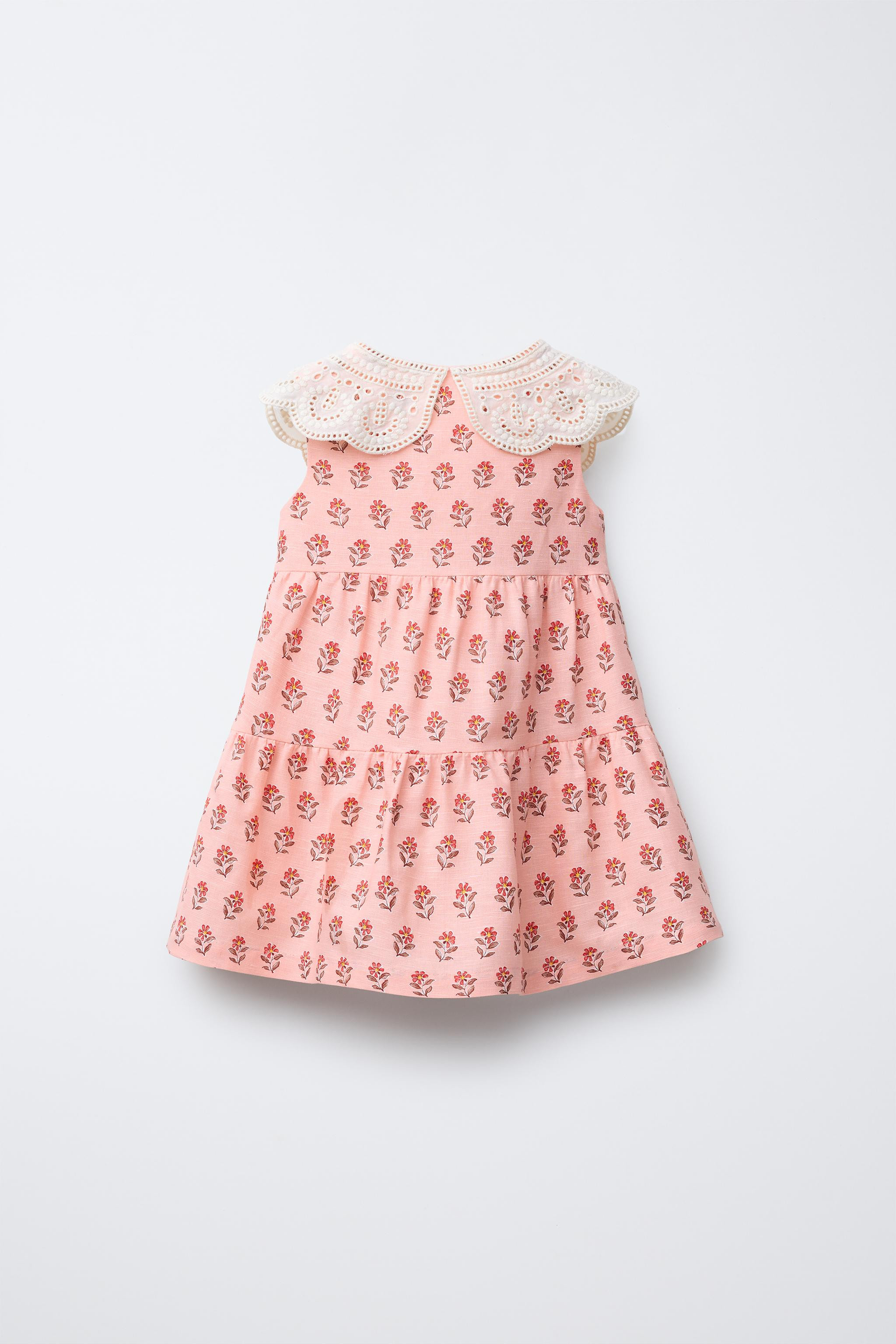 FLORAL DRESS WITH EMBROIDERED COLLAR | Zara US