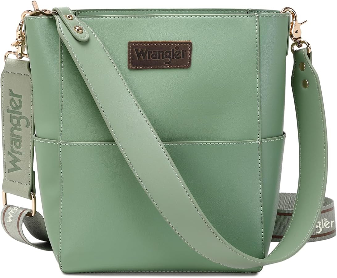 Wrangler Bucket Handbags for Women Hobo Shoulder Purse with Organizer Insert | Amazon (US)