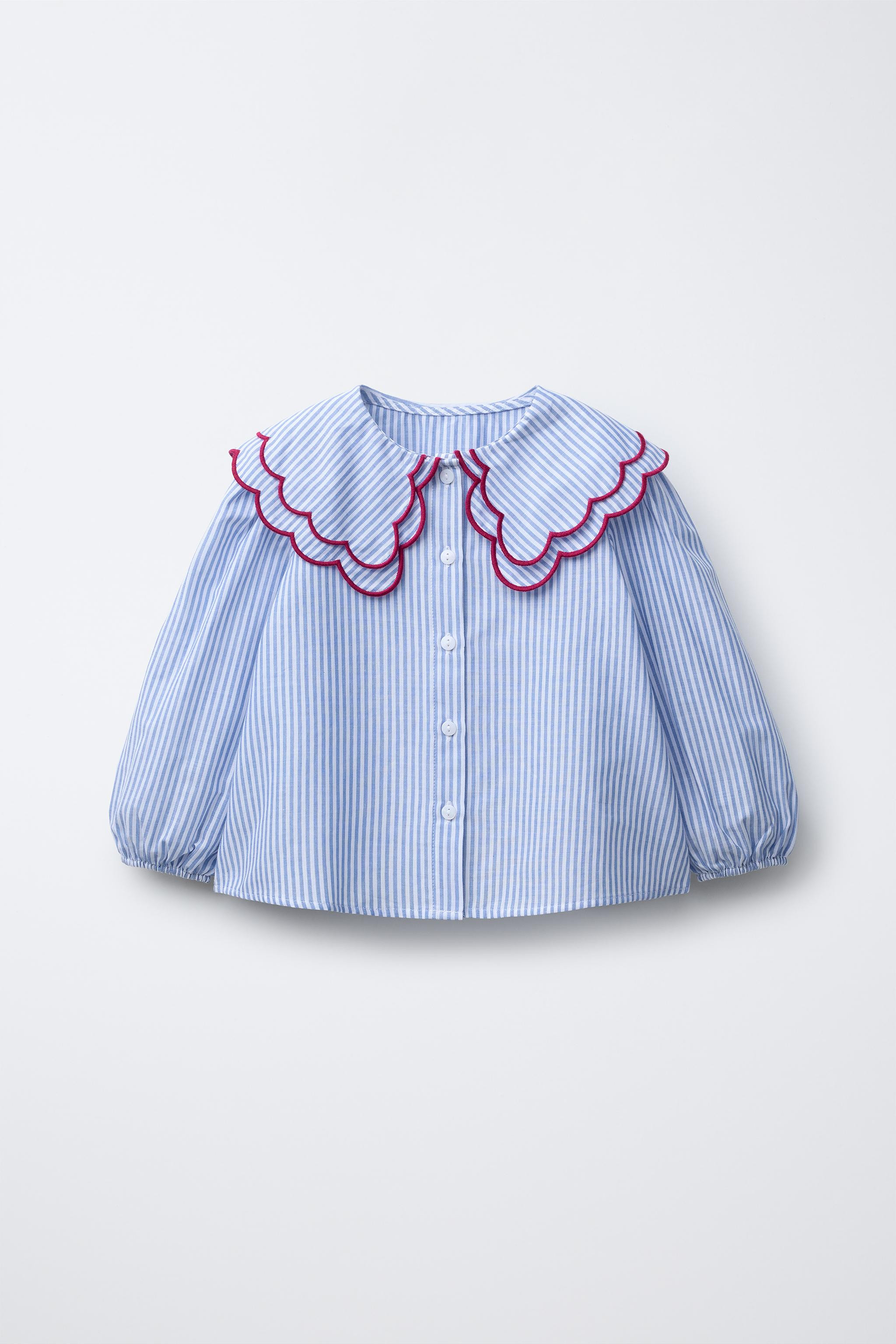 STRIPED DOUBLE COLLAR SHIRT | Zara US