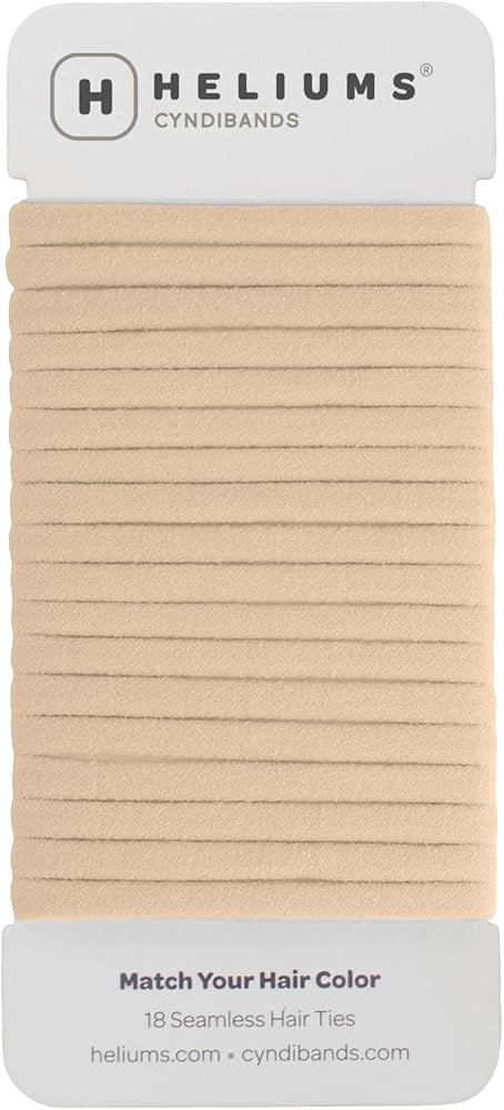 Heliums Thin Seamless Hair Ties - Beige Blonde - 6mm Nylon No Damage Ponytail Holders, 1.75 Inch,... | Amazon (US)