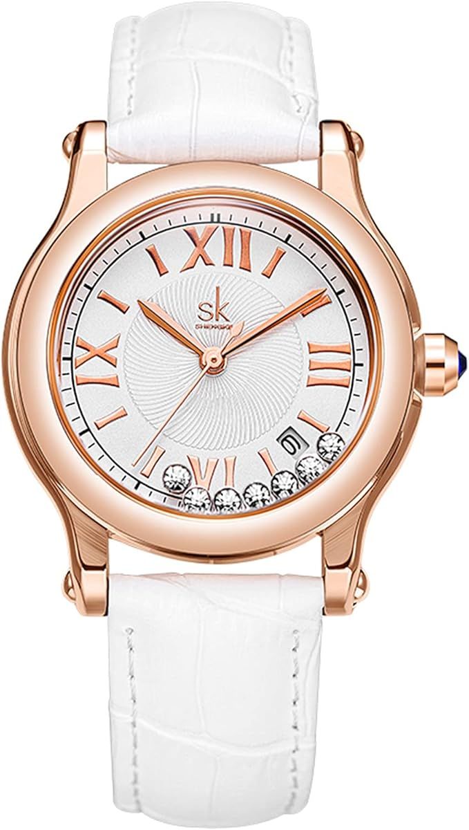 SHENGKE Women's Watch Leather Band Luxury Watches for Women Waterproof reloj para Mujer | Amazon (US)