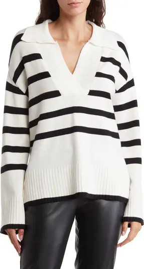 Ellen Tracy V-Neck Collar Stripe Sweater | Nordstromrack | Nordstrom Rack