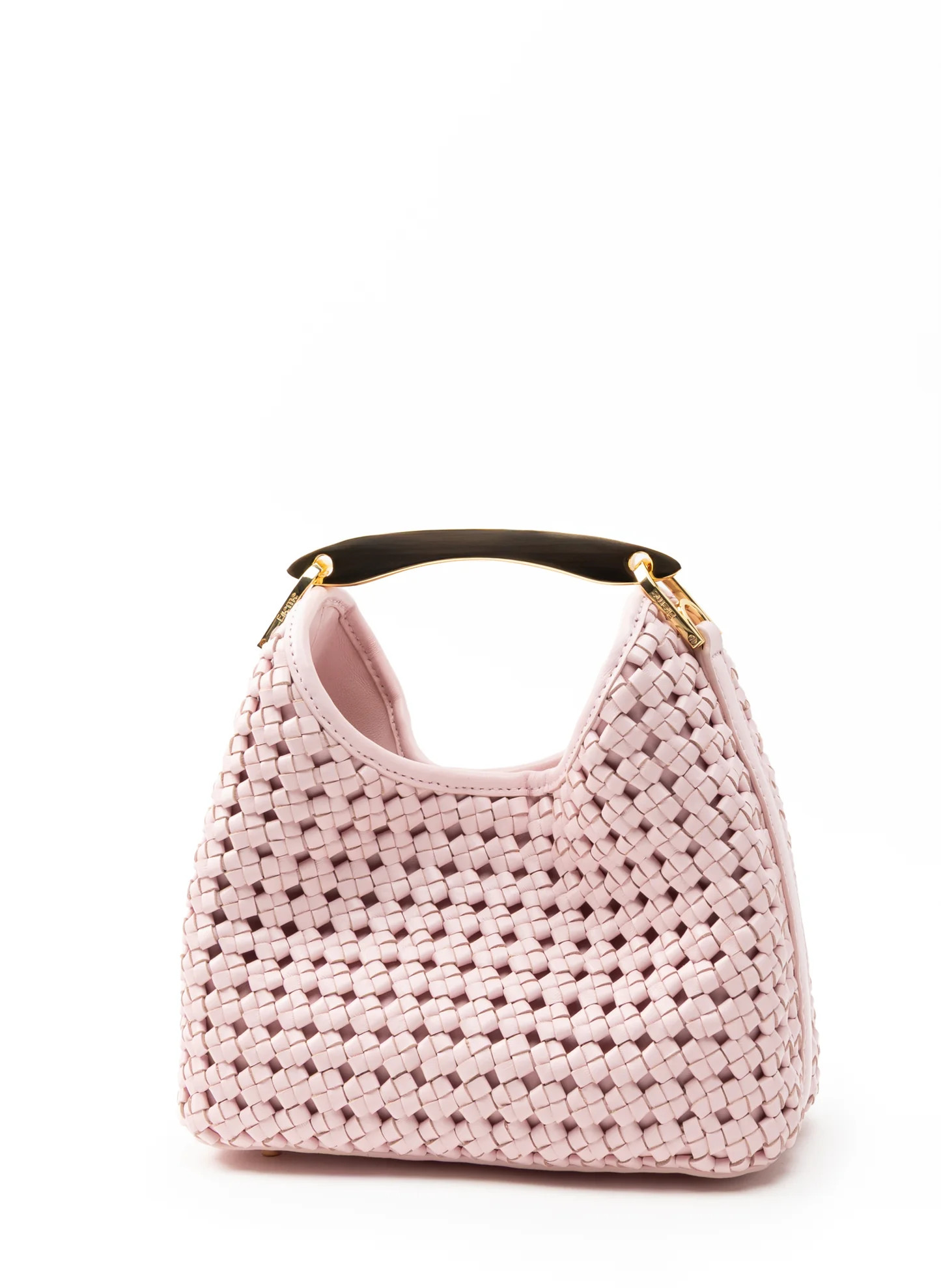 Small Boomerang Woven Leather Pink - Woven Handbags for Women - Elleme | Elleme