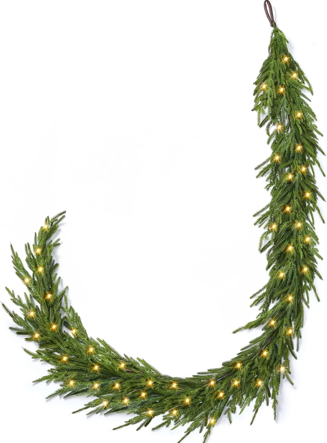 Prelit Real Touch Norfolk Pine Garland Christmas Garlands with 50LED Artificial Faux Greenery Gar... | Walmart (US)