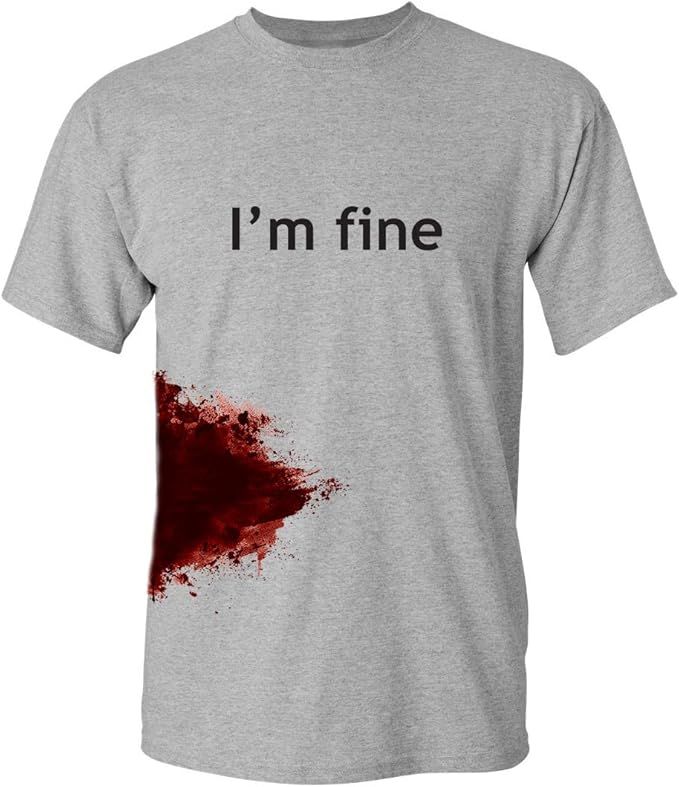 I'm Fine Graphic Novelty Sarcastic Movie Halloween Humor Zombie Funny T Shirt | Amazon (US)