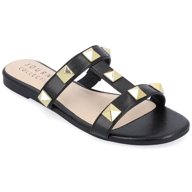 Journee Collection Womens Kendall Tru Comfort Foam Studded Slide Sandal | Target