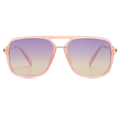 SOJOS Sunglasses for Women & Men, Retro,Square,Polarized Lens, Trendy Aviator, 90s Shades SJ2229 (SJ2229, Pink Blue) | Amazon (CA)