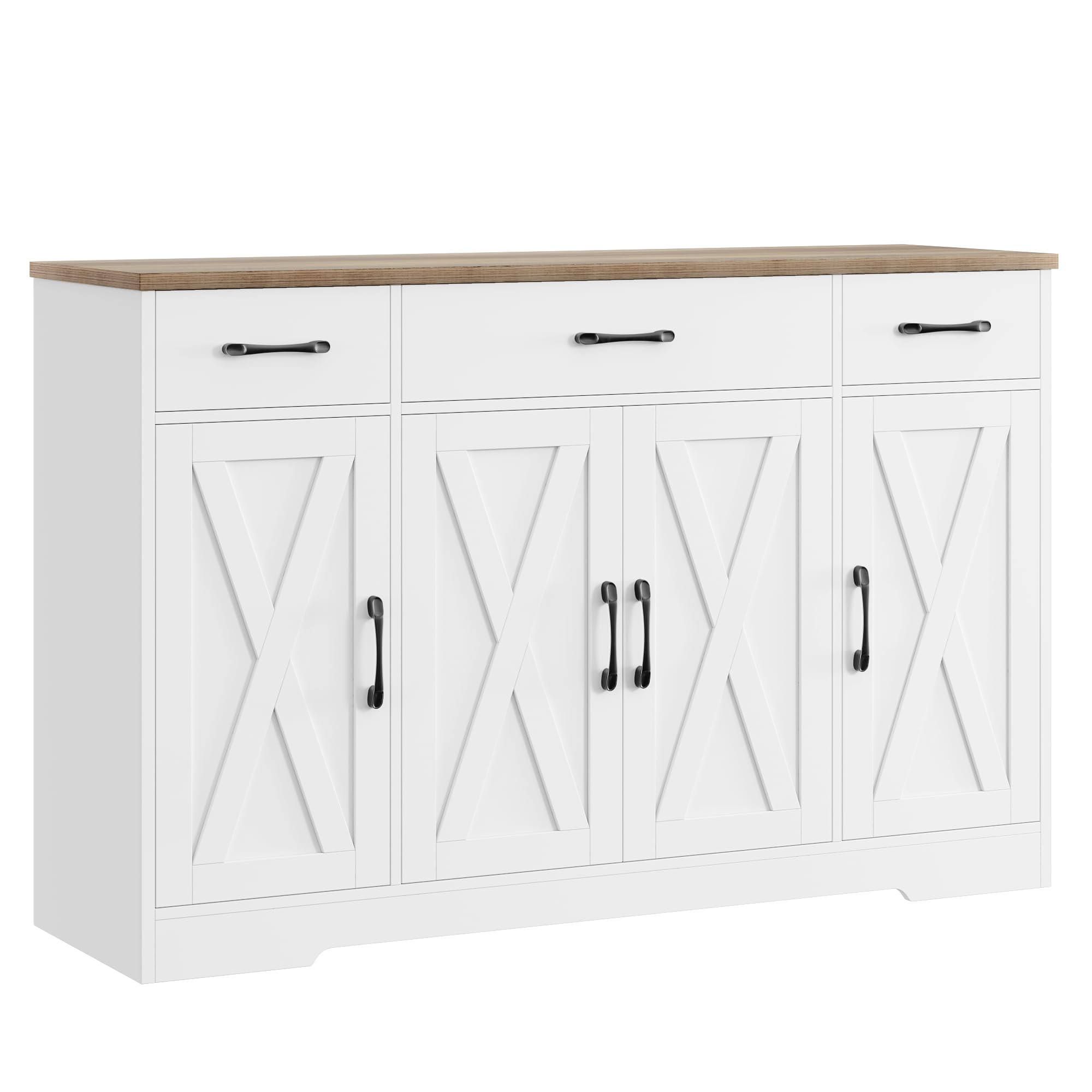 HOSTACK Buffet Cabinet with Drawers, 55" Large Sideboard Buffet Storage Cabinet with Shelves and ... | Amazon (US)