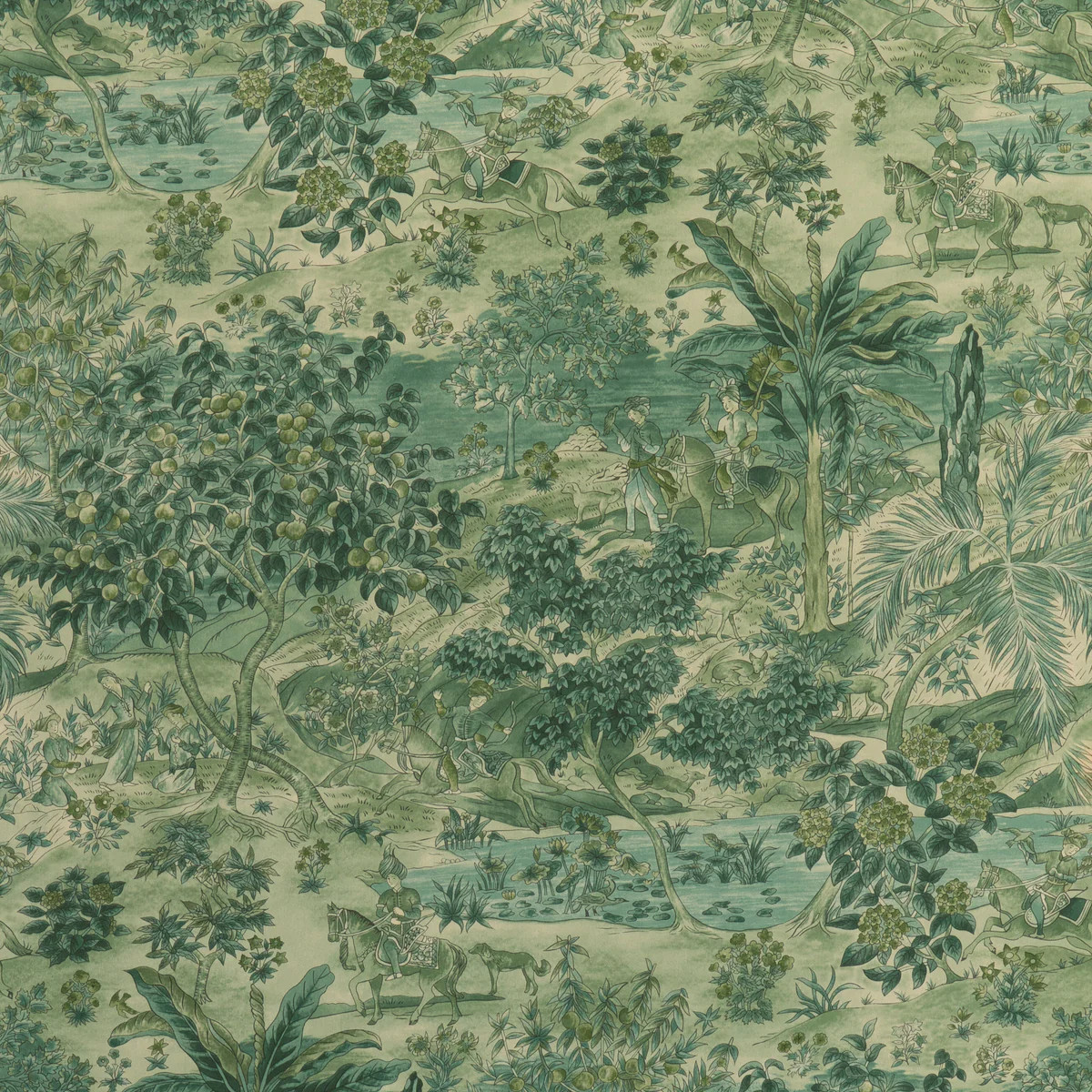 G P & J Baker Ramayana Emerald Wallpaper | DecoratorsBest