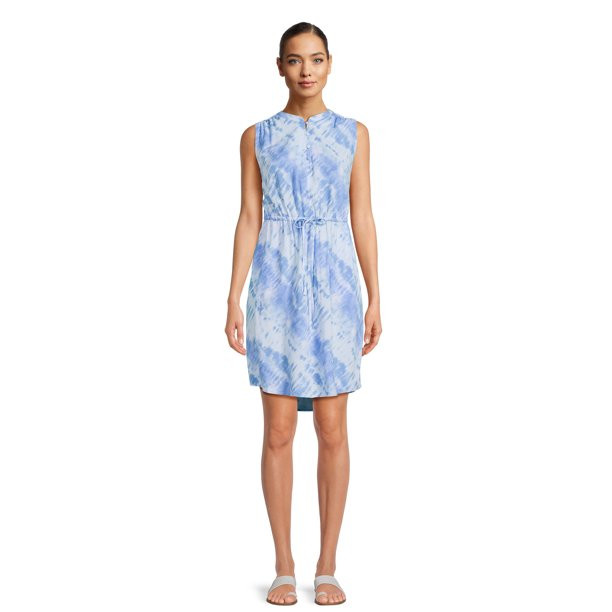 Time and Tru Women's Split Neck Sleeveless Dress, Sizes XS-XXXL | Walmart (US)