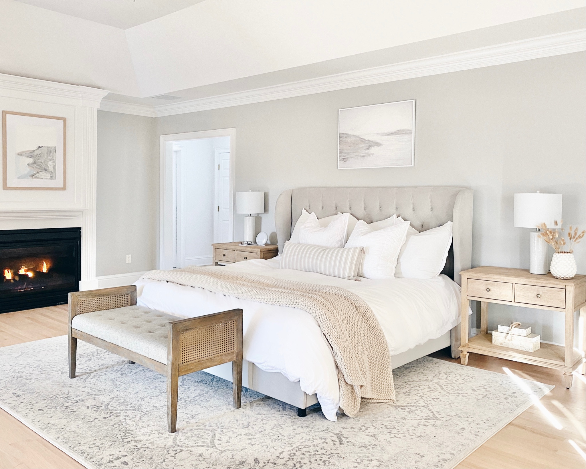 Bedroom inspo. The end of the bed bench is sold out but my rug and organic bedding are on sale!  

#LTKFind #LTKsalealert #LTKhome