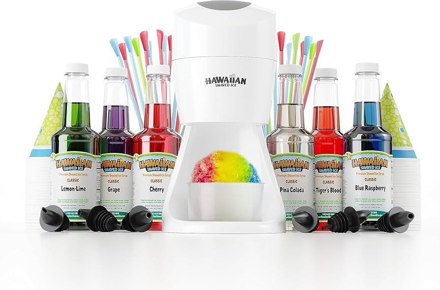 Hawaiian Shaved Ice S900A Shaved Ice and Snow Cone Machine with 6 Flavor Syrup Pack and Accessori... | Amazon (US)