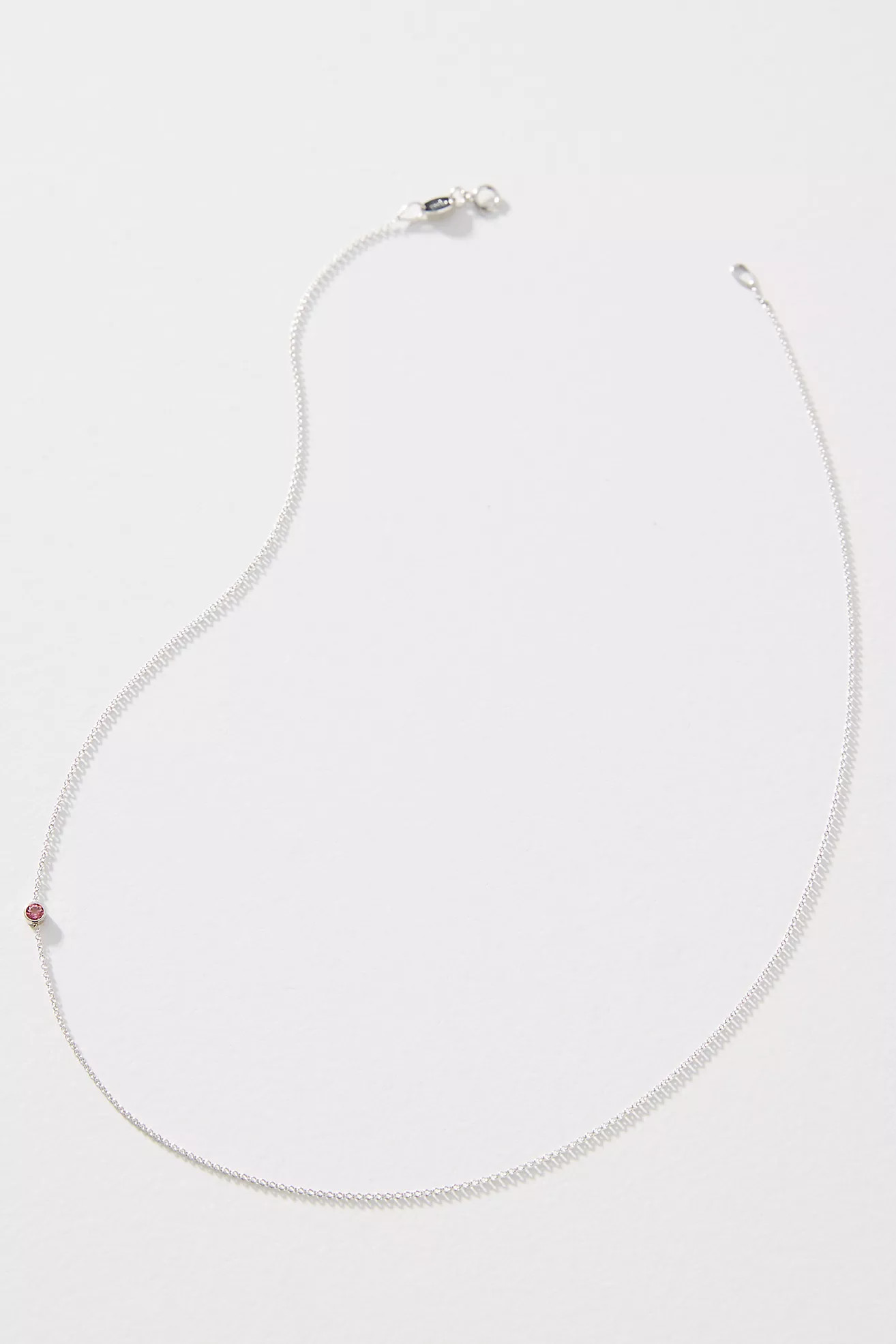Maya Brenner 14K White Gold Asymmetric Birthstone Necklace | Anthropologie (US)